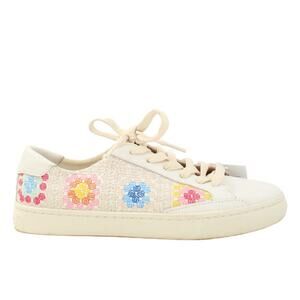 Soludos Ibiza Sweater Sneaker Lace Up White/ Multicolor Size US 8.5